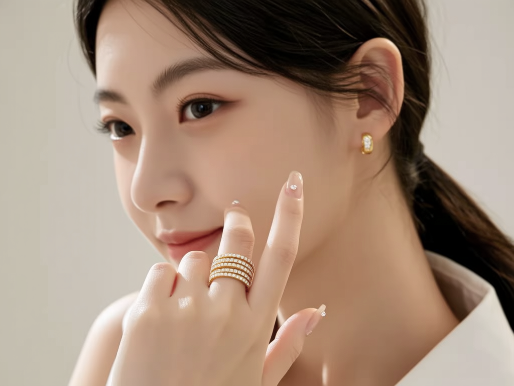 好看的黄金戒指图片女