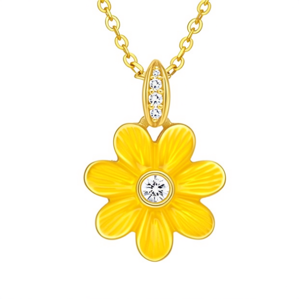花朵黄金吊坠图片大全